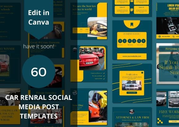 60 Car Rental Social Media Templates: Your Content Toolkit