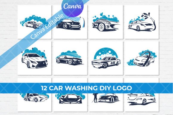 Canva Editable DIY Car Wash Logo: Your Brand's Fresh Start