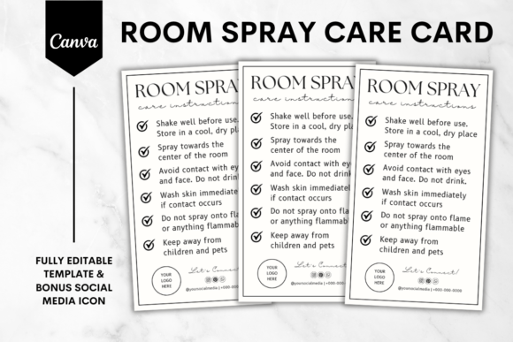 Elevate Your Brand with Room Spray Care Card Canva Template 4