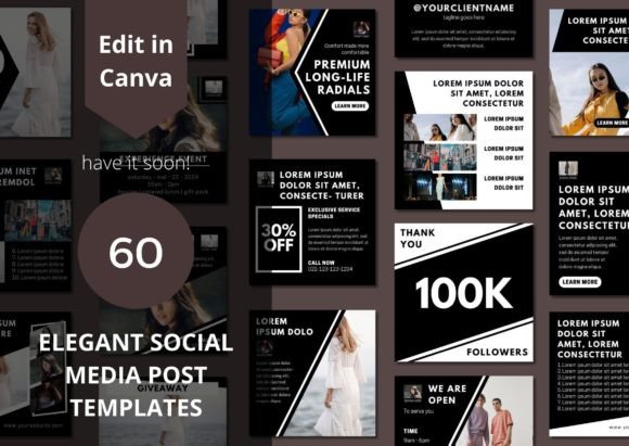 Elevate Your Feed: 60 Elegant Social Media Canva Templates