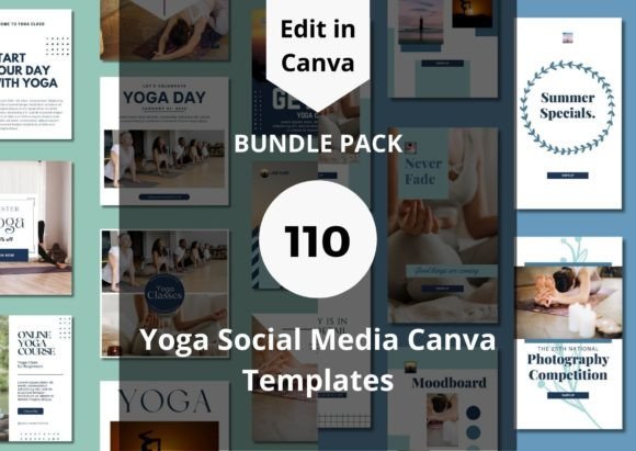 Elevate Your Feed: The Power of 110 Yoga Social Media Canva Templates