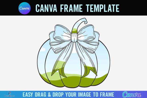 Embrace Autumn Charm: The Pumpkin Coquette Bow Canva Frame