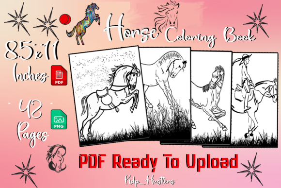 Horse Coloring Pages: KDP Templates for Creative Business