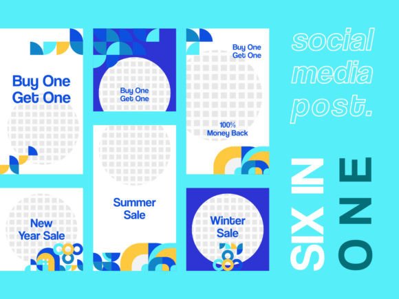 Mastering Blue: 6 Social Media Templates for Impact