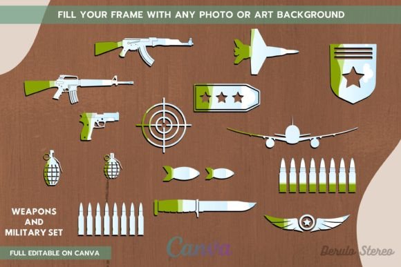 Weapons Military Collection Canva Frame: Tactical Design for Bold Projects